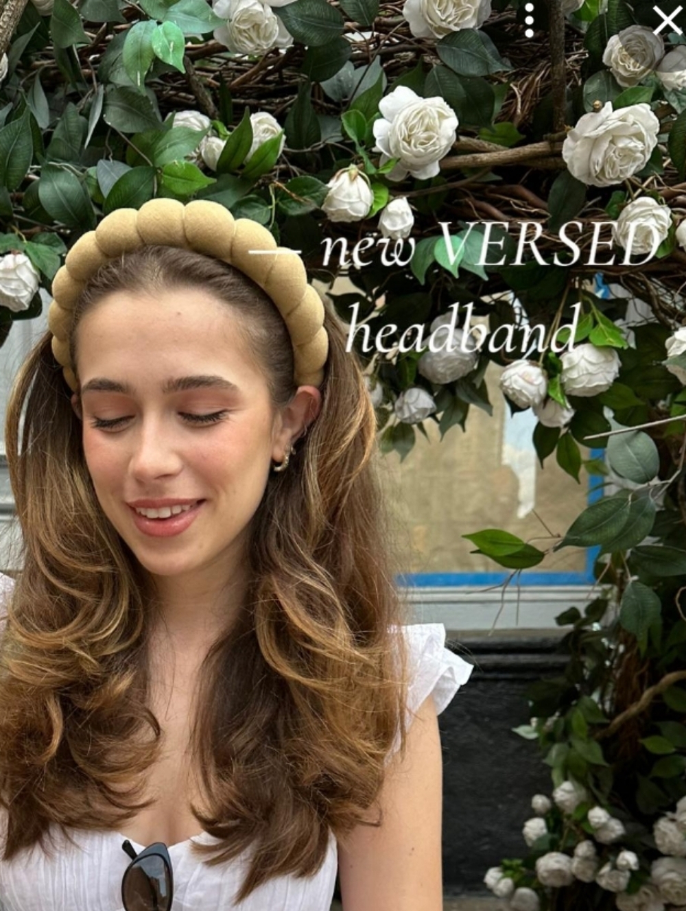 Versed Good Hair Day Linen Headband - Tan Croissant Padded Hair Accessory